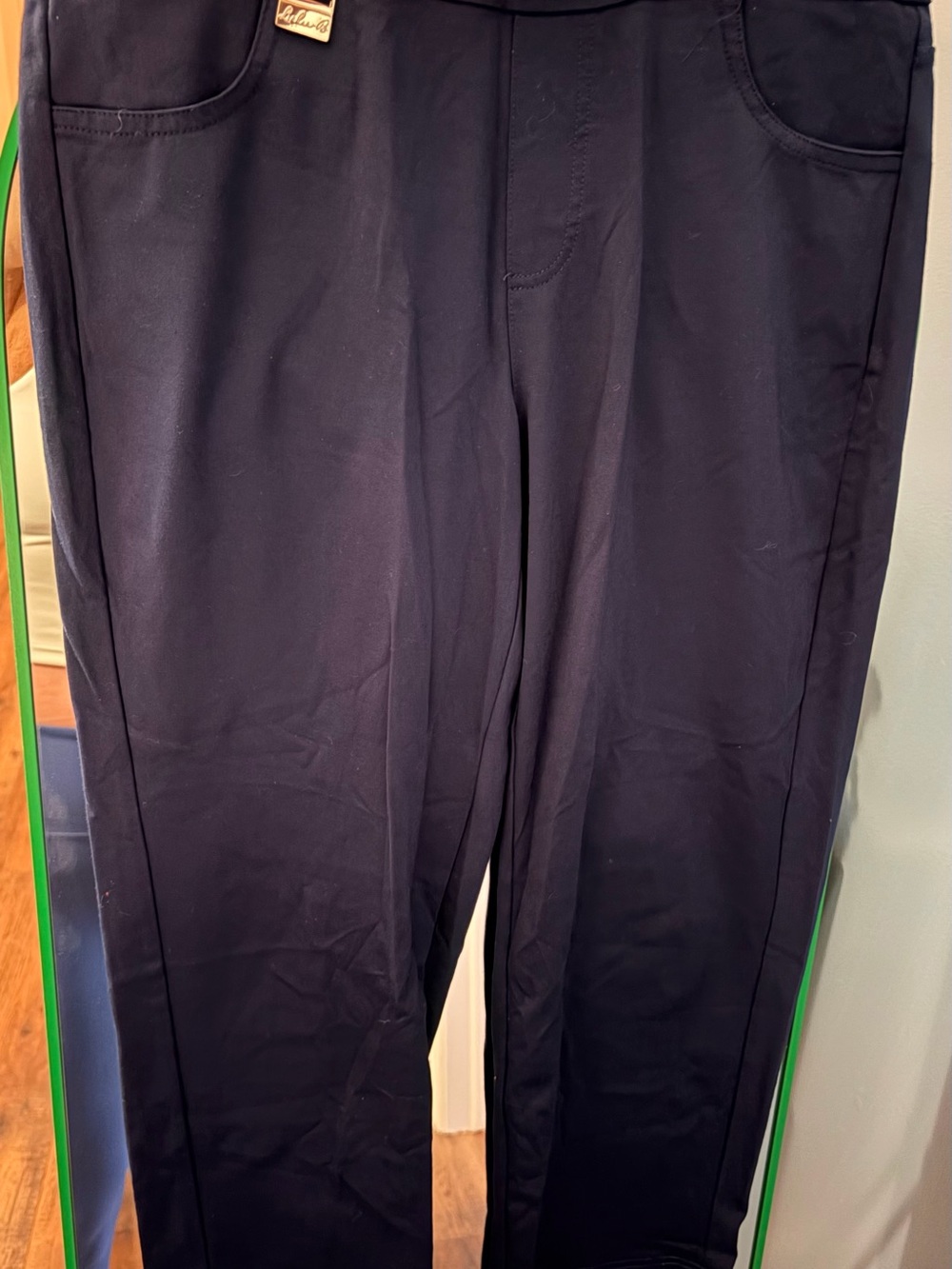 Lulu-B Women’s Dark Navy Stretch Crop Pants